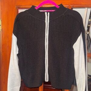 H&M Black and White Zip-Up Cardigan